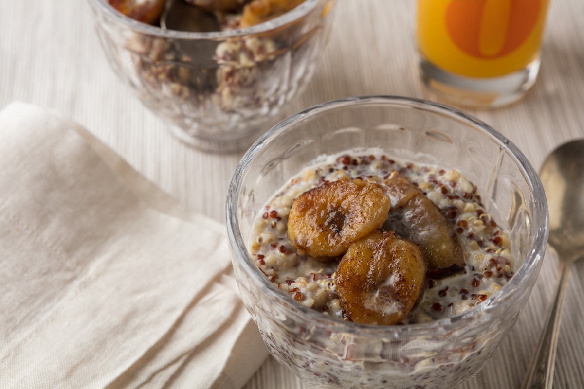 Breakfast Grain Bowls With Caramelized Bananas (Photo by Goran Kosanovic for The Washington Post)