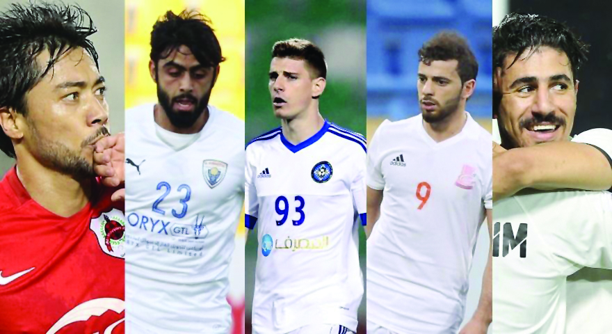 A combination of pictures made yesterday shows the footballers who shone in the round 21 of Qatar Stars League last week.