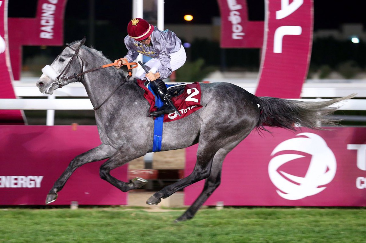 Thomas Fourcy-trained and Al Shaqab owned Al Mourtajez in action in this file picture.