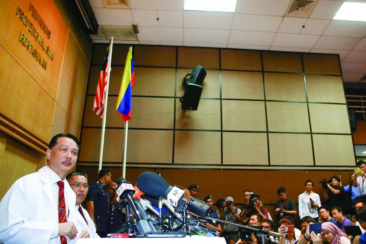 Director General of Health Malaysia, Noor Hisham Abdullah, speaks during a news conference at Kuala Lumpur General Hospital, yesterday.