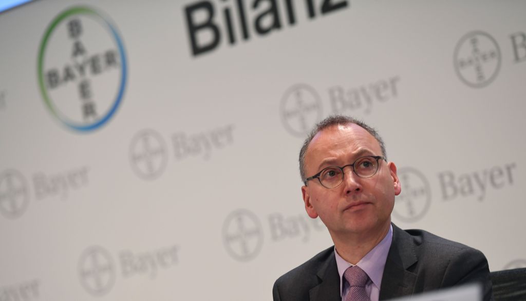 Werner Baumann, chairman of the board of German chemical group Bayer, attends a press conference on Bayer's annual earnings on February 22, 2017 at the company's headquarters in Leverkusen, western Germany. AFP / PATRIK STOLLARZ
