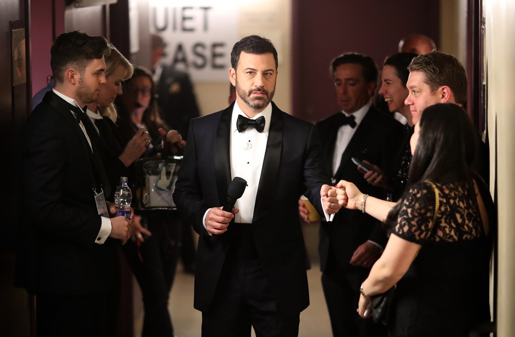 Host Jimmy Kimmel backstage during the 89th Annual Academy Awards at Hollywood & Highland Center on February 26, 2017 in Hollywood, California. Christopher Polk/Getty Images/AFP