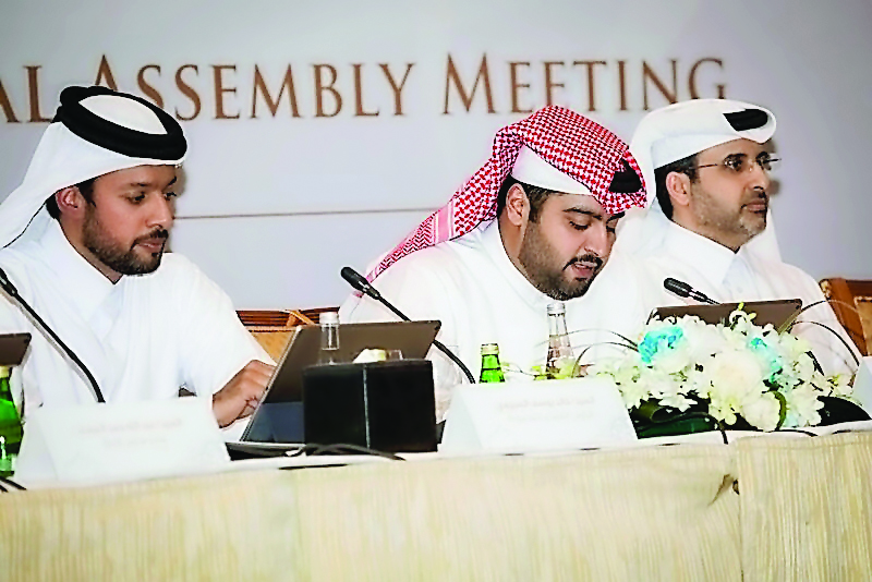 Barwa Bank officials attending the AGM held at the Four Seasons Hotel yesterday. 