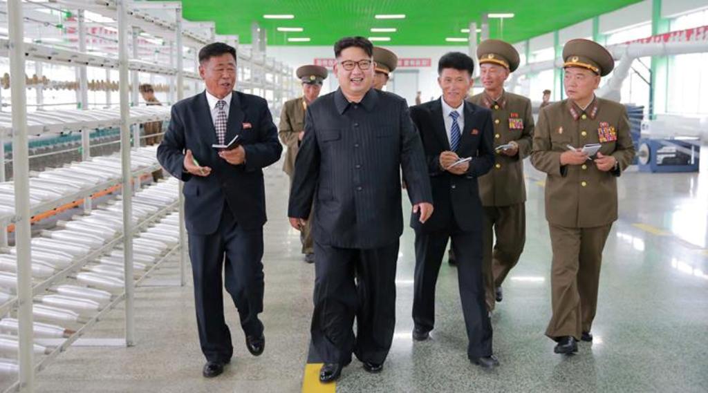 North Korean leader Kim Jong Un visits the newly-built combined fishing-tackle factory under the Korean People’s Army (KPA), in this undated photo released by North Korea’s Korean Central News Agency (KCNA) in Pyongyang, July 30, 2016. KCNA/ via REUTERS.