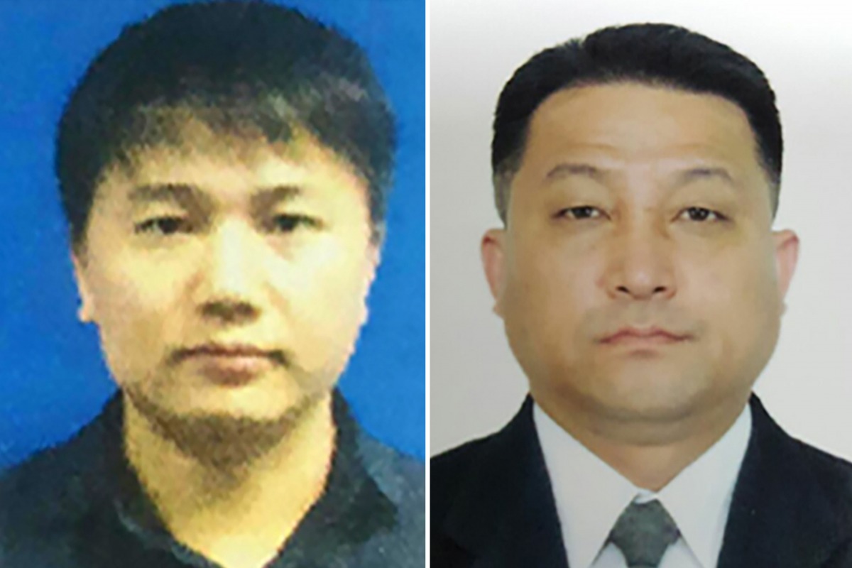 This combination of file handout pictures released by the Royal Malaysian Police in Kuala Lumpur on February 22, 2017 shows North Korean airline employee Kim Uk Il (L) and Hyon Kwang Song, second secretary at the North Korean embassy in Kuala Lumpur. Mala