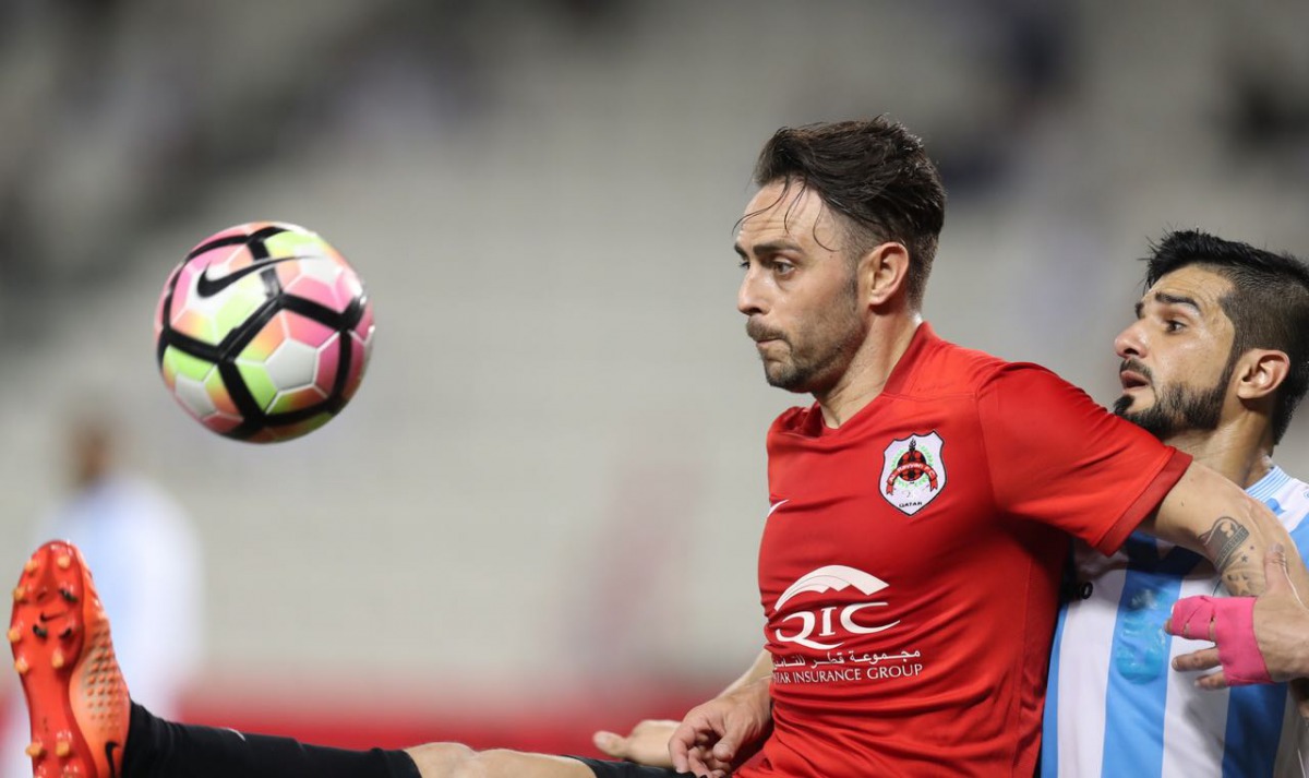 Action from the Qatar Stars League match between Al Rayyan and Al Wakra at Al Sadd Stadium in Doha yesterday. Al Rayyan won 4-0.