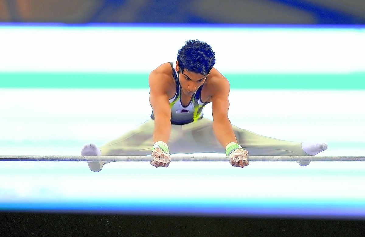 Qatar’s Ahmed Al Dayani in action at last year’s FIG Artistic Gymnastics World Cup Series at Aspire Academy in Doha.