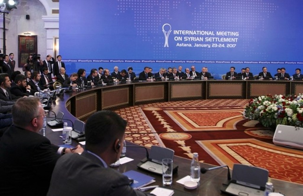 File Photo/ Participants of Syria peace talks attend a meeting in Astana, Kazakhstan Jan. 23, 2017. REUTERS/Mukhtar Kholdorbekov.