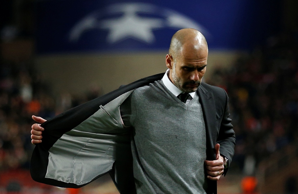 Manchester City manager Pep Guardiola looks dejected after the game. Reuters / Andrew Couldridge Livepic
