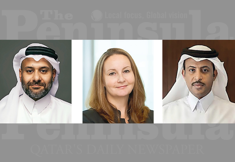 FROM LEFT: Yousuf Mohamed Al Jaida, CEO of QFC Authority; Laura Warren, Partner at Clyde and Co and Rashid Al Saad, Senior Partner and CEO at Sharq Law Firm and QFC Advisory Board member.