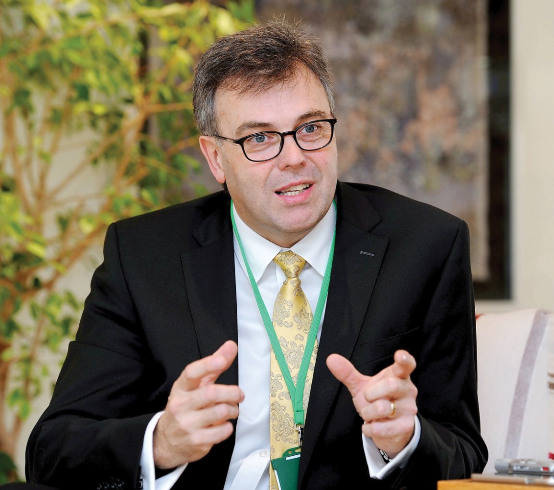 Alastair Hamilton, CEO of Invest Northern Ireland talking to  The Peninsula, yesterday. Pic: Salim Matramkot/ The Peninsula