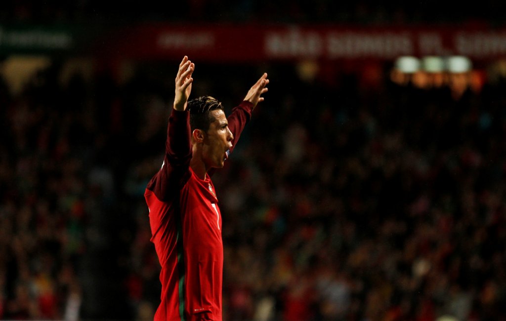 Portugal's Cristiano Ronaldo celebrates his goal against Hungary. REUTERS/Rafael Marchante
