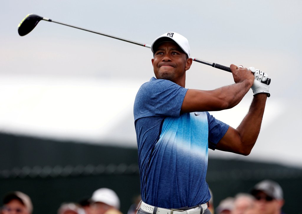 Tiger Woods hits his tee shot on the 11th hole during the first round of the 2015 PGA Championship golf tournament at Whistling Straits.  Brian Spurlock/File Photo

