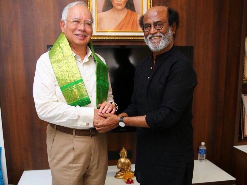 Twitter image of Rajnikanth with Malayasian Prime Minister Najib Razak 