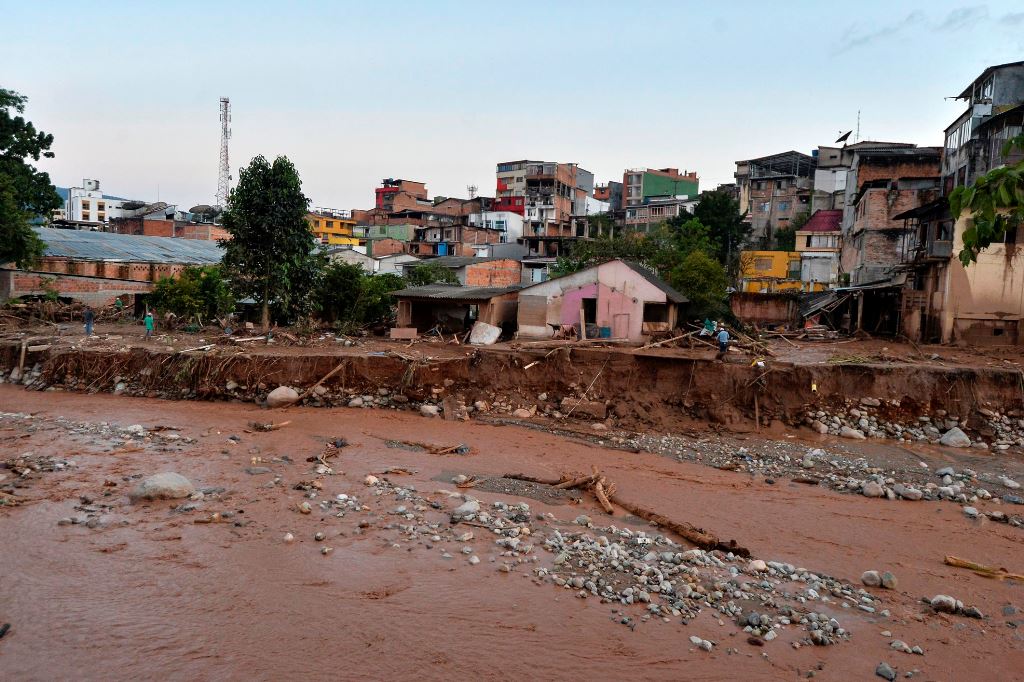General view of damage caused by mudslides in Mocoa, Putumayo department, southern Colombia on April 1, 2017. AFP / LUIS ROBAYO