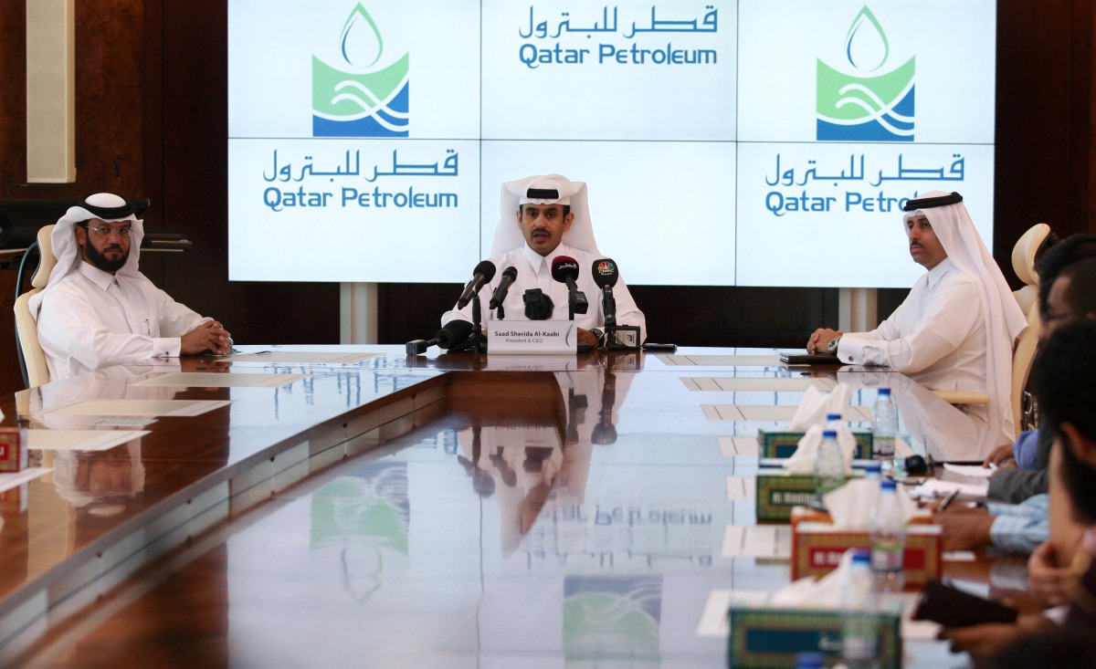 Saad Al Kaabi, chief executive of Qatar Petroleum, speaks to reporters in Doha, Qatar April 3, 2017. (REUTERS/Naseem Zeitoon)