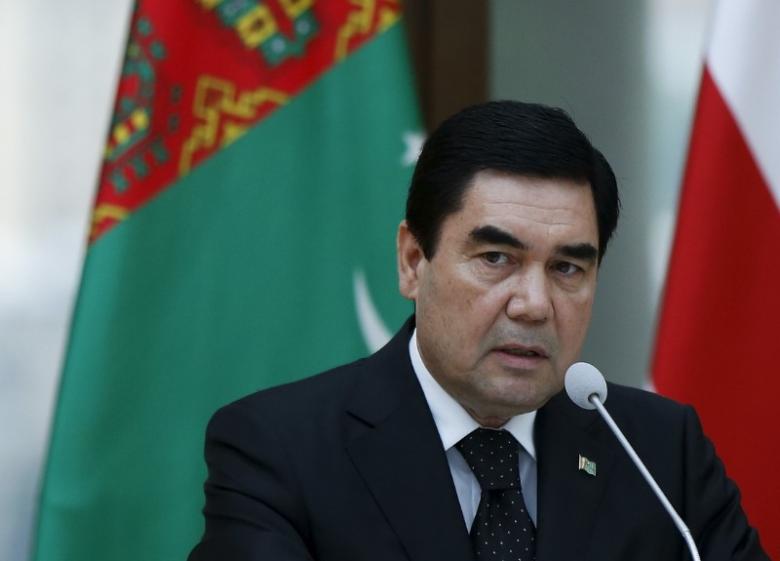 File photo of Turkmenistan President Kurbanguly Berdymukhamedov at a news briefing in Tbilisi, Georgia. Reuters 
