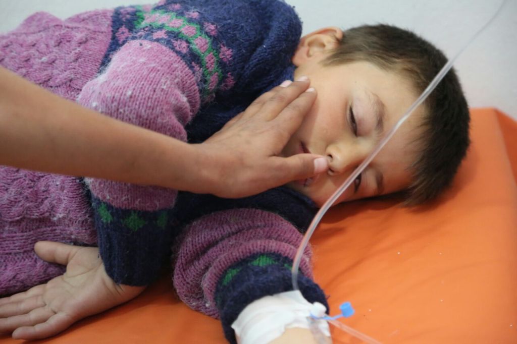 victims of gas attack are receiving emergency treatments provided by Qatar's 