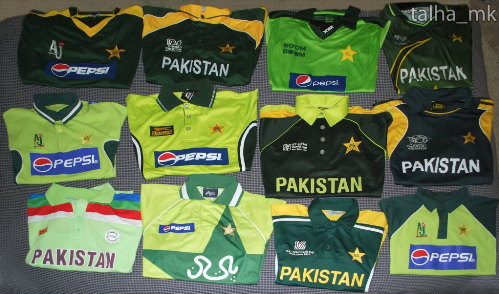Pakistan cricket team jerseys Photo courtesy: pakpassion.net