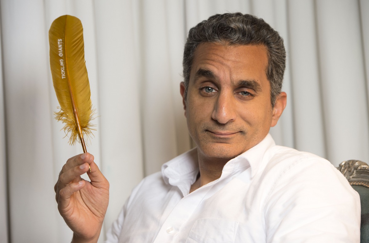 Egyptian Comedian Bassem Youssef poses at the SLS Hotel on April 6, 2017, in Los Angeles, California. Not long ago, the Egyptian heart surgeon-turned-comedian Bassem Youssef was hosting the most popular political satire television show in his country's hi