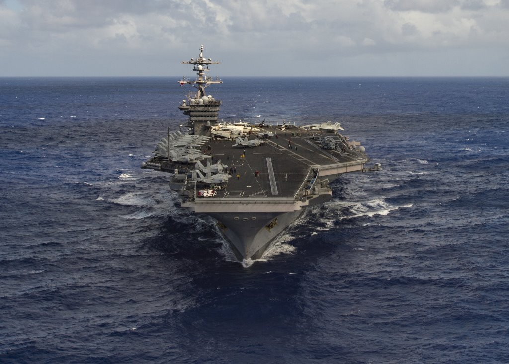 The US Navy's Carl Vinson aircraft carrier has been deployed to the Korean Peninsula in a show of force against growing threats from the North. Reuters 
