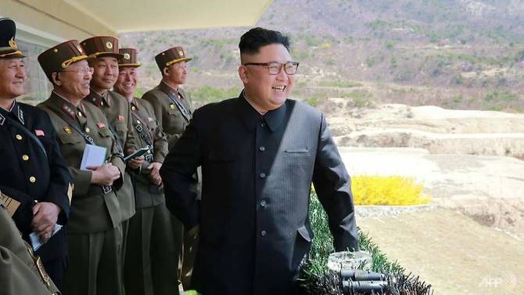 It is assumed that North Korea's conventional firing drill on Tuesday to mark the 85th anniversary of its army was overseen by leader Kim Jong-Un AFP/STR.