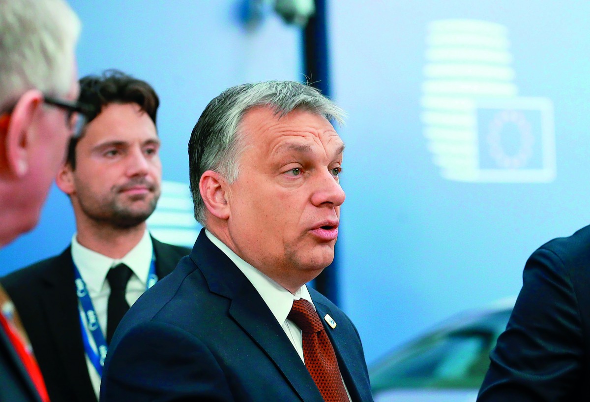 Hungarian Prime Minister Viktor Orban arrives at a special EU leaders' meeting of the European Council to adopt the guidelines for the Brexit talks, in Brussels on April 29, 201. AFP / Olivier Hoslet