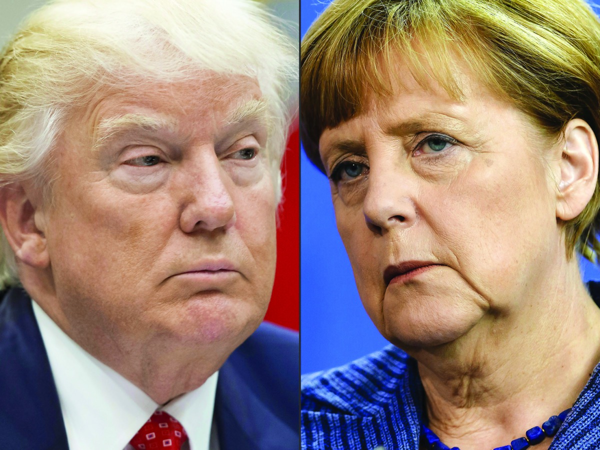 Donald Trump (left) and Angela Merkel.