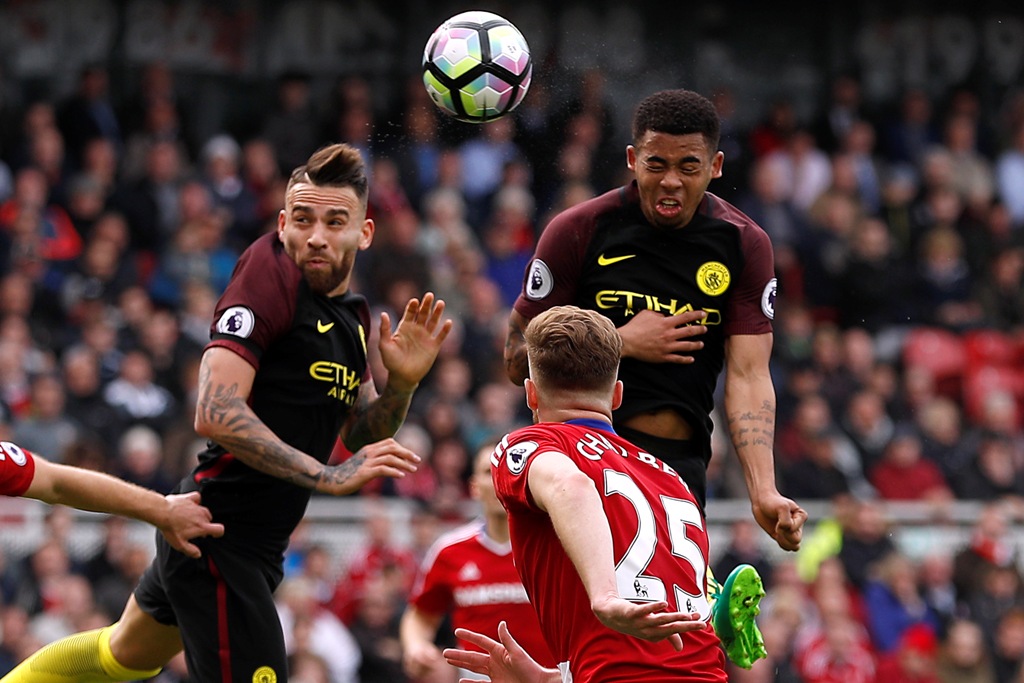 Manchester City's Gabriel Jesus scores their second goal Action Images via Reuters / Lee Smith  
