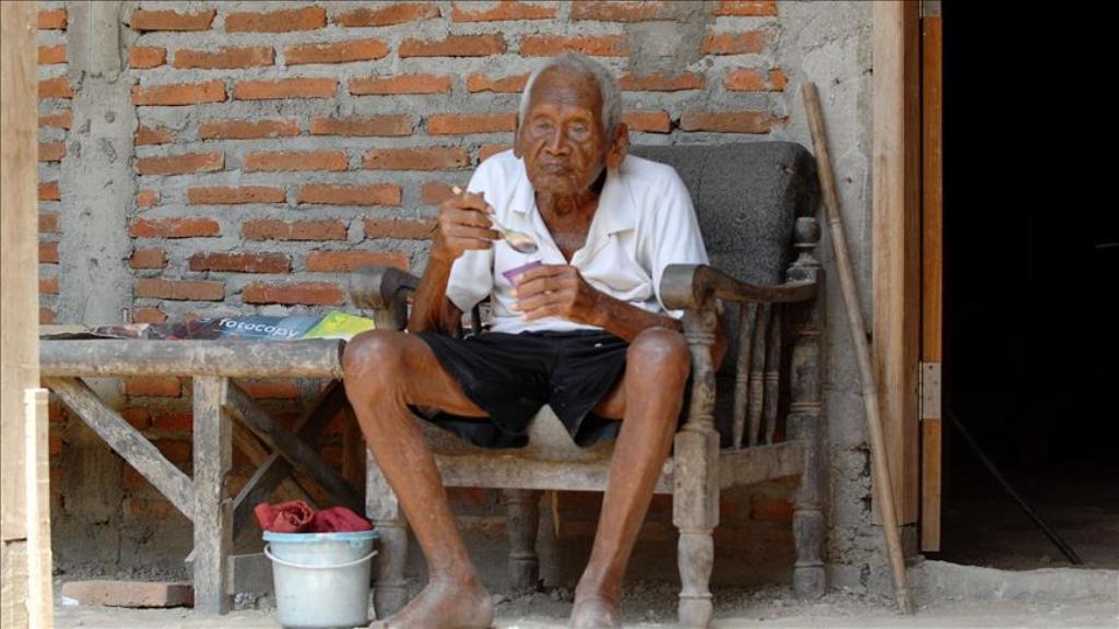 File Photo - An Indonesian man, named Mbah Gotho, claimed to be the oldest man in the world.