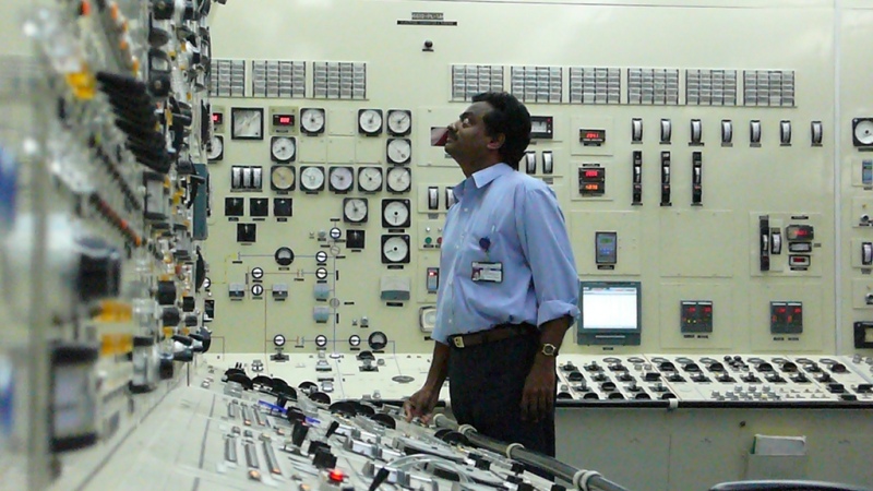 Inside the control room at the Madras Atomic Power Station, Kalpakkam, India.