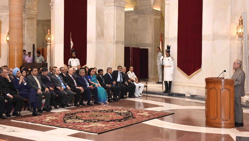The President, Shri Pranab Mukherjee addressing the participants of the 8th Annual Heads of Missions Conference, at Rashtrapati Bhavan, in New Delhi on May 06, 2017.