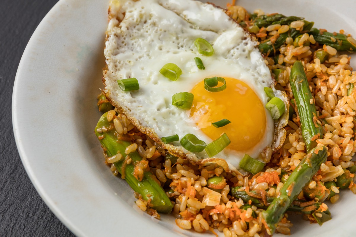 Sesame Fried Rice With Spring Vegetables and Egg (Photo by Goran Kosanovic for The Washington Post)