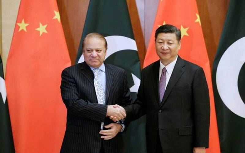 Pakistan Prime Minister Nawaz Sharif with Chinese President Xi Jinping