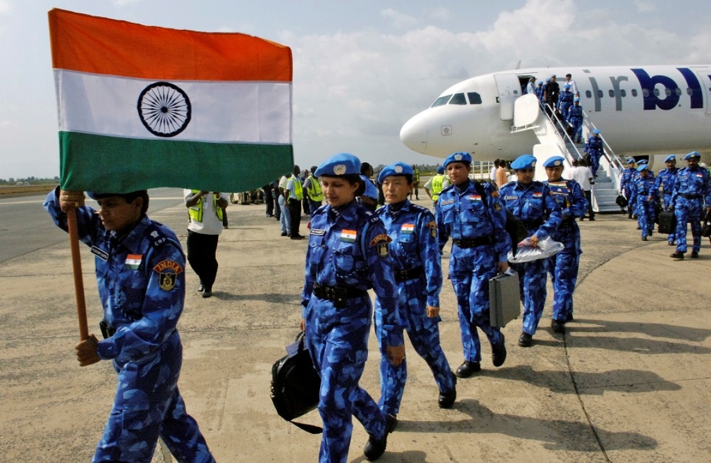 Contingent of Indian women police arrive in Liberia in 2007 to participate in the United Nations peacekeeping mission in the African nation. They made history as the first all-women police unit to be deployed in a UN peacekeeping operation. (Photo credit: