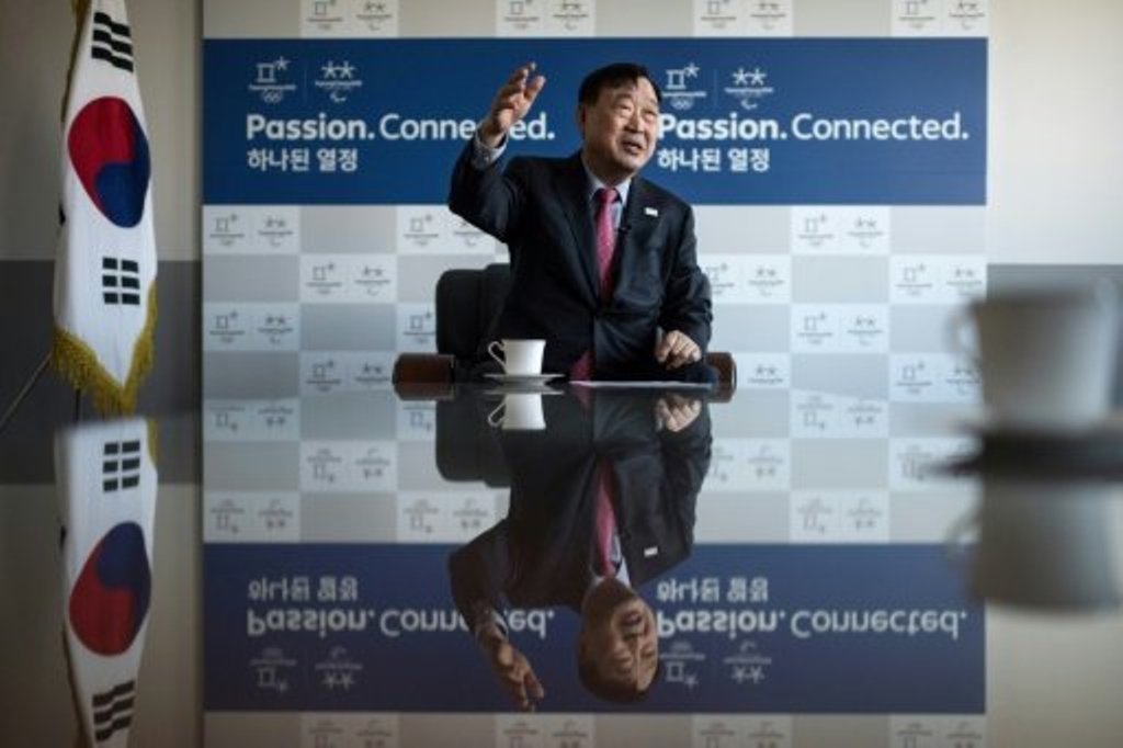 © AFP/File | This photo taken on February 2, 2017 shows Lee Hee-Beom, president and CEO of the Pyeongchang Organising Committee for the Olympic Games (POCOG), speaking to AFP at his office in Pyeongchang.