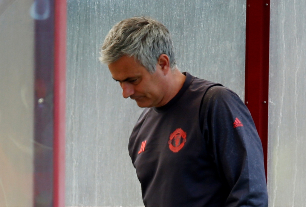 Manchester United manager Jose Mourinho during training Reuters / Andrew Yates 
