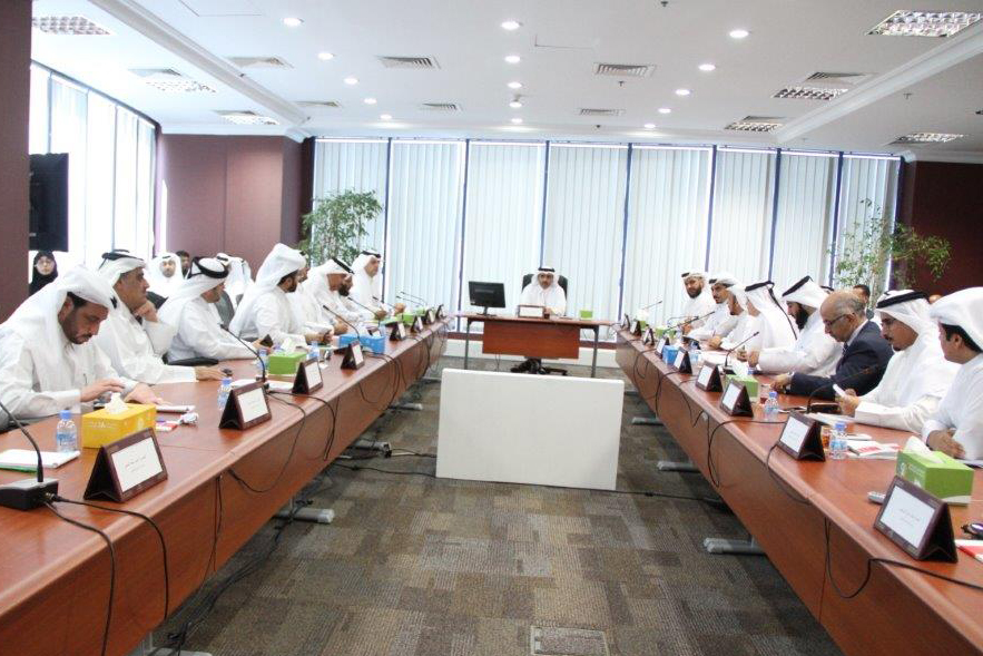 Officials of Qatar General Electricity and Water Corporation attending the first quarter Corporate Review meeting.
