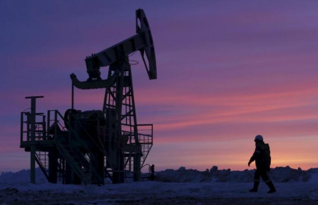 A worker at an oil field owned by Bashneft, Bashkortostan, Russia