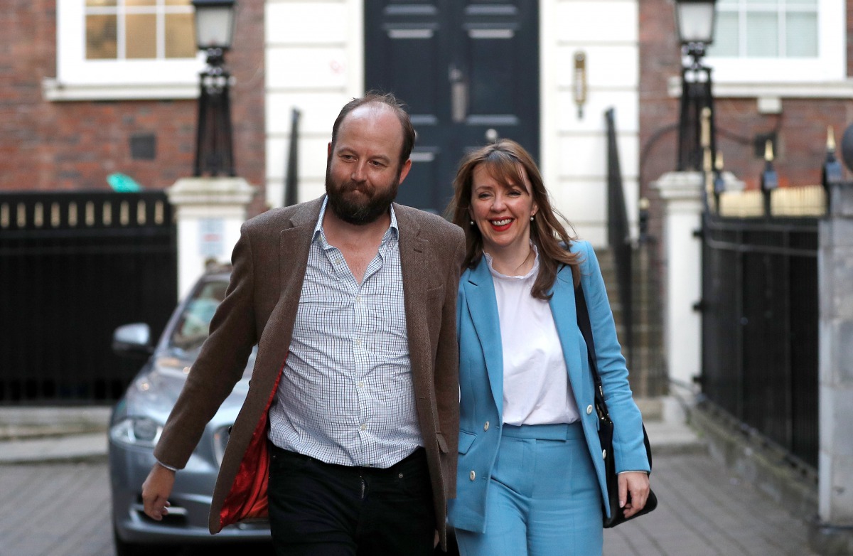 Nick Timothy and Fiona Hill, Britain's Prime Minister Theresa May's former advisors, leave the Conservative Party headquarters, in London, Britain June 9, 2017. Picture taken June 9, 2017. (REUTERS/Peter Nicholls)
