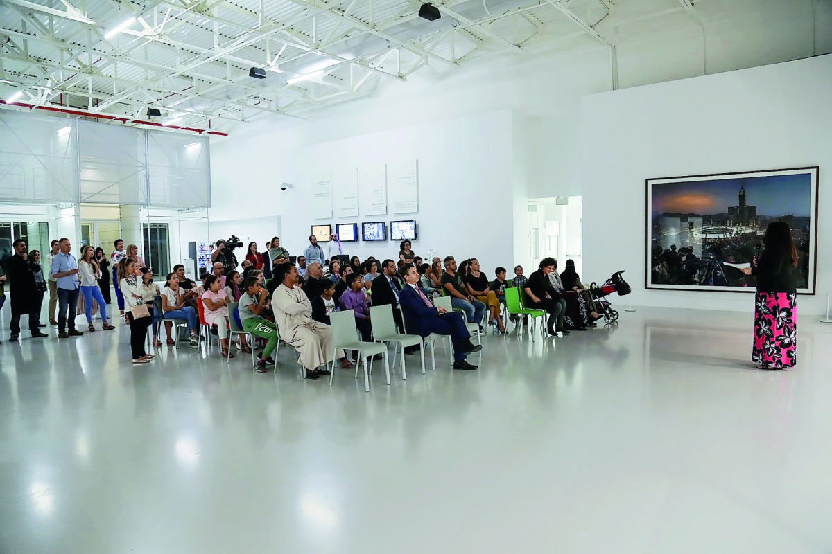 Visitors during the Mathaf Student Art Competition and Exhibition (SAC&E) at Mathaf: Arab Museum of Modern Art. 
