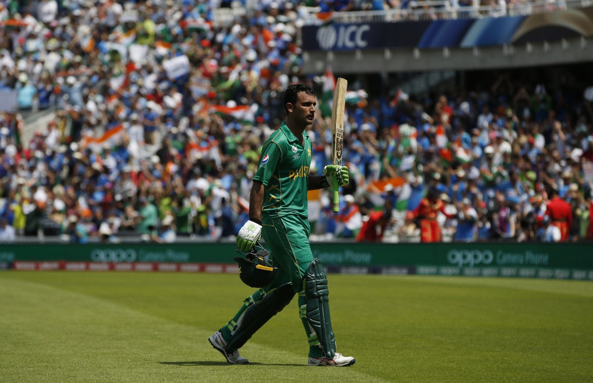  Pakistan's Fakhar Zaman acknowledges the crowd as he walks off after losing his wicket. (Action Images via Reuters / Paul Childs Livepic)