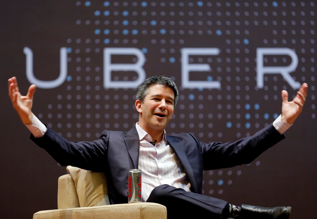 Uber CEO Travis Kalanick speaks to students during an interaction at the Indian Institute of Technology (IIT) campus in Mumbai, India, January 19, 2016. REUTERS/Danish Siddiqui/File Photo 
