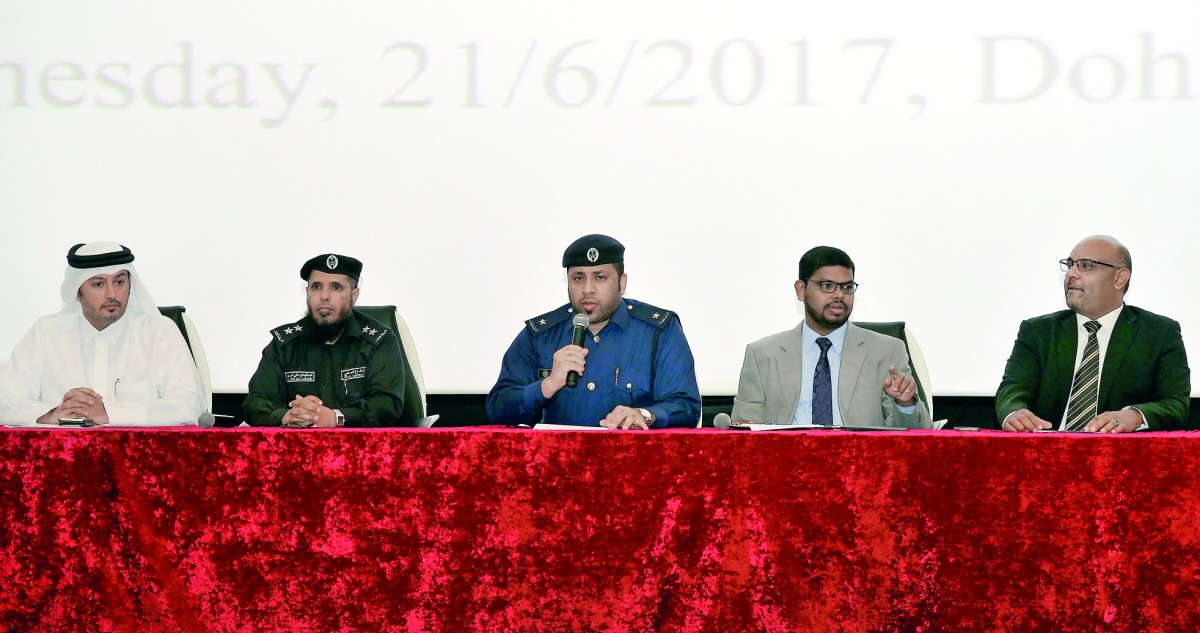 FROM LEFT: Ali Al Kuwari, Assistant Director of Communication at Barwa; Lieutenant Abdul Hadi Ali Al Marri, Officer, Media and Preventive Education Section, the Ministry of Interior;  Lieutenant Waleed Mohammed Al Abdullah, Ministry of Interior; Faisal Al