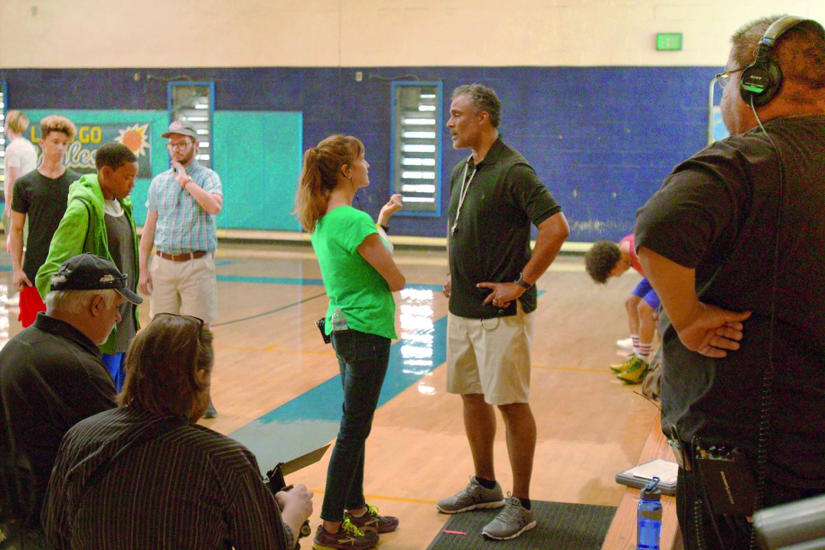 Makers of the film, Game, at work during the shooting.