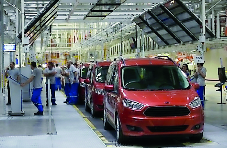 Ford Tourneo Courier light commercial vehicles on  the production line at the Ford Otosan Yenikoy car plant in Turkey.