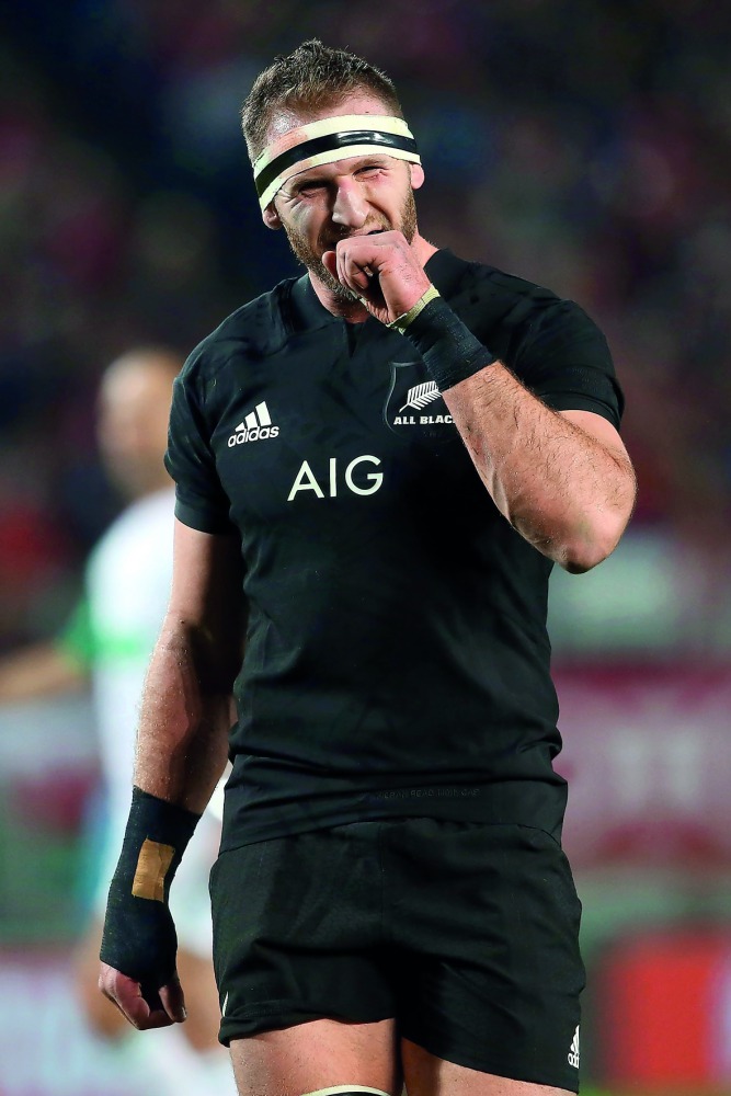 New Zealand's No 8 Kieran Read reacts during the third rugby union test match against the British and Irish Lions at Eden Park in Auckland on Sunday.