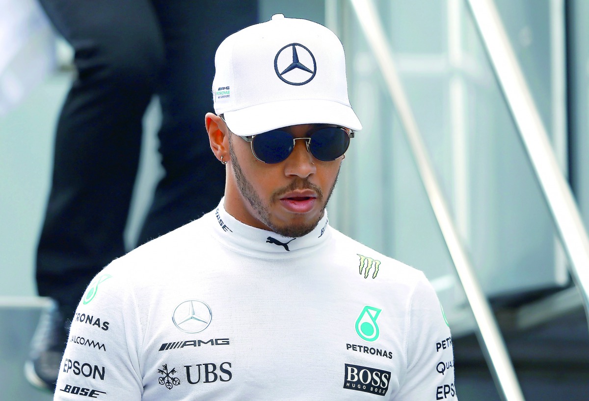 Mercedes driver Lewis Hamilton attend a drivers' press conference after the qualifying session of the Formula One Austria Grand Prix at the Red Bull Ring in Spielberg, on Saturday.