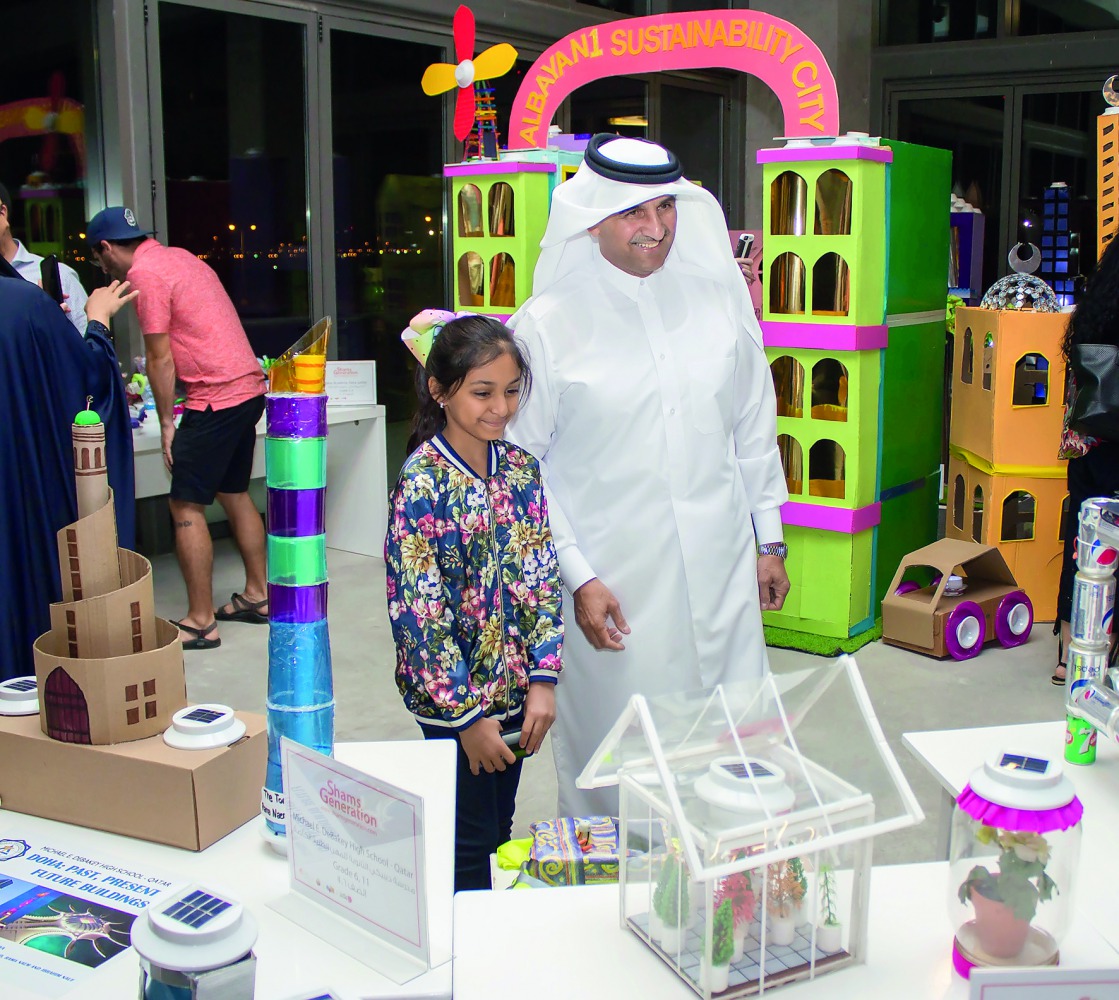 Dr Khalid Klefeekh Al Hajri, QSTec CEO and Chairman, at a Shams Generation exhibition.
