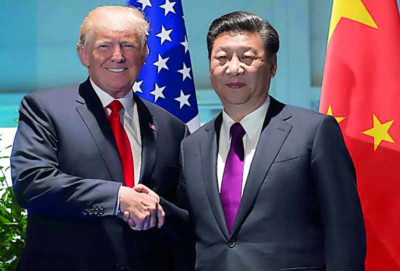 US President Donald Trump and Chinese President Xi Jinping (right) prior to a meeting on the sidelines of the G20 Summit in Hamburg, Germany, recently.